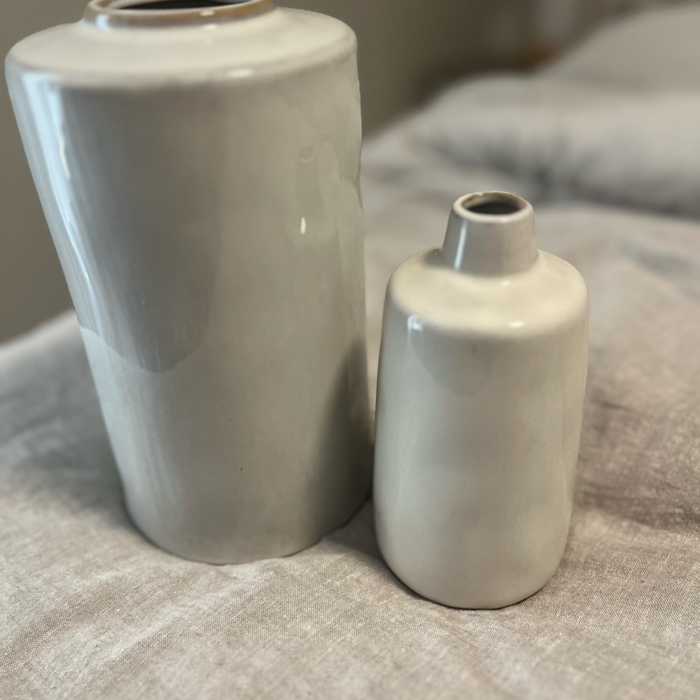 Hearth & Hand White Ceramic Accent Vases (2). Price includes both.